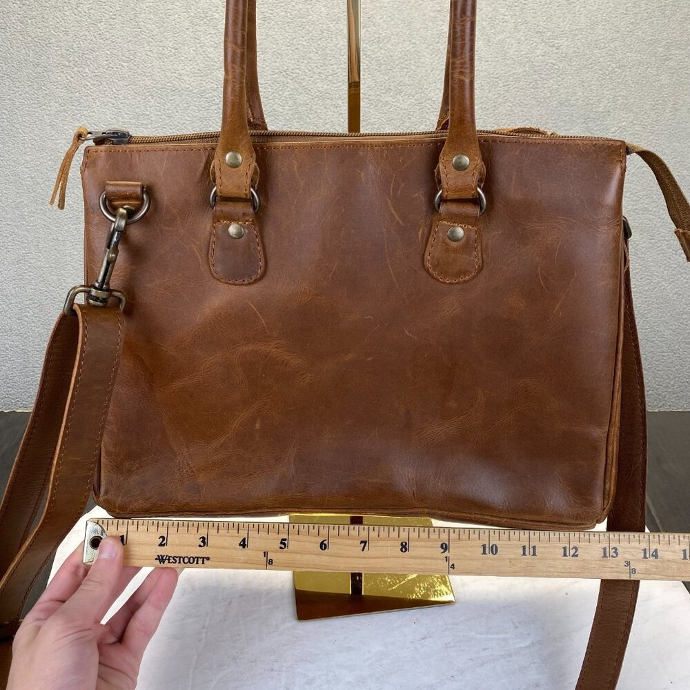 Women's Tote Genuine Excellent Brown Leather Shoulder Lady Purse Crossbody Bag - Picture 4 of 15